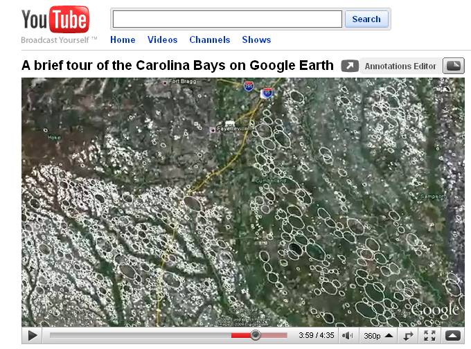 Google Earth video of Carolina Bays - The Cosmic Tusk