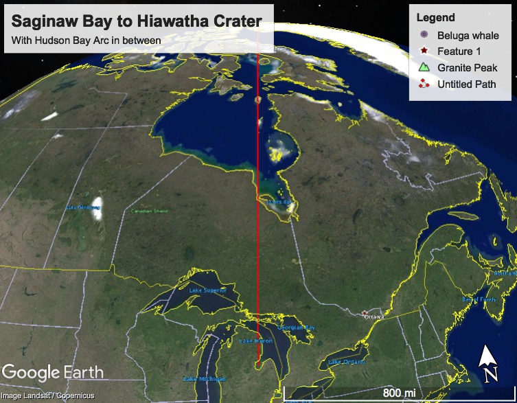 Saginaw Bay to Hiawatha Crater - The Cosmic Tusk