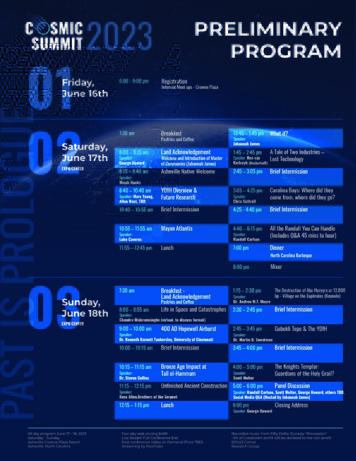 Cosmic Summit Program - The Cosmic Tusk